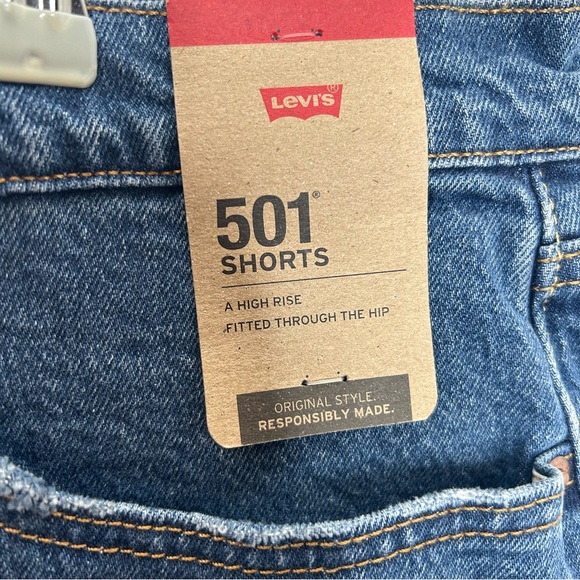 Levi’s 501 blue jean shorts cutoff button fly - Picture 2 of 8